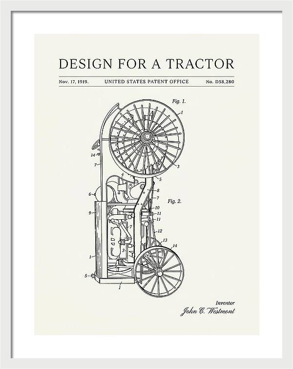 Tractor Minimalist Patent Usd58280s