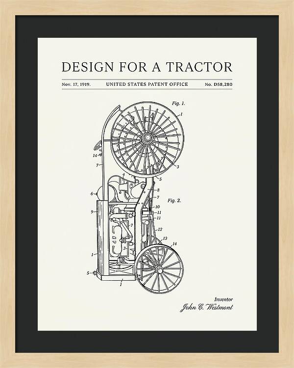 Tractor Minimalist Patent Usd58280s