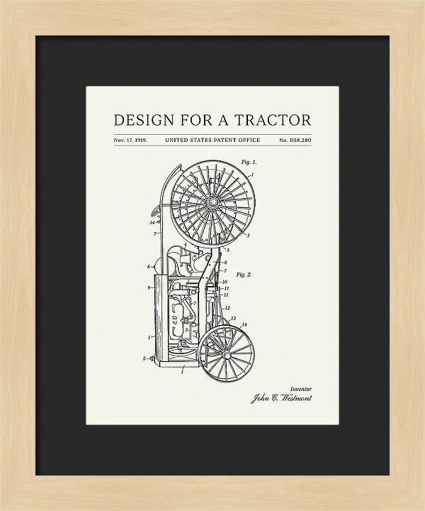 Tractor Minimalist Patent Usd58280s