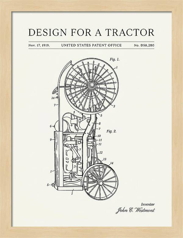 Tractor Minimalist Patent Usd58280s
