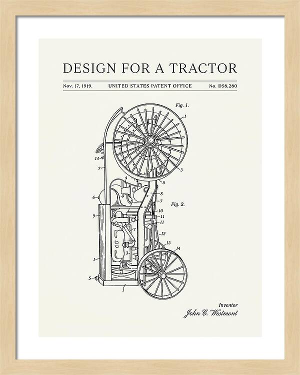 Tractor Minimalist Patent Usd58280s