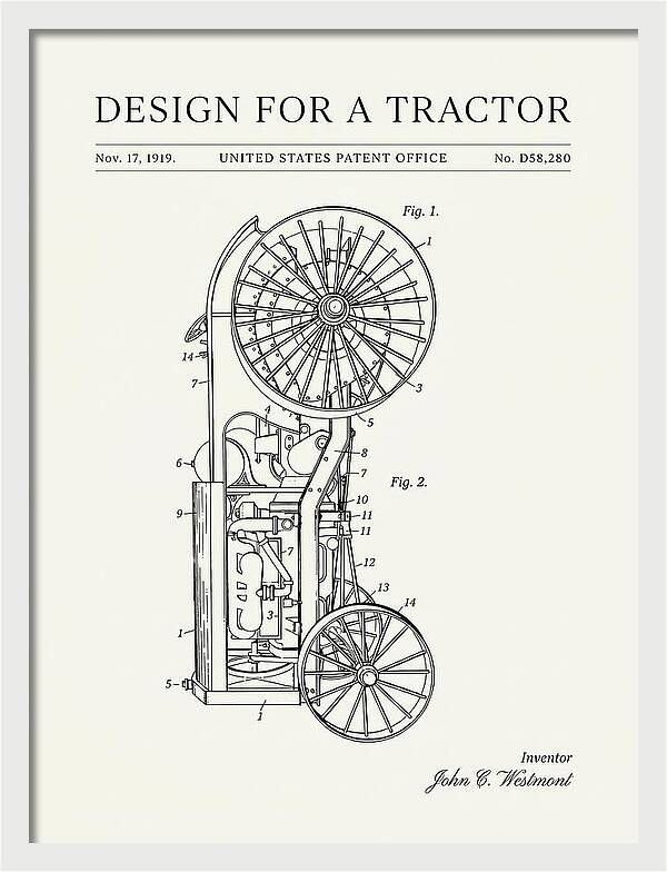 Tractor Minimalist Patent Usd58280s