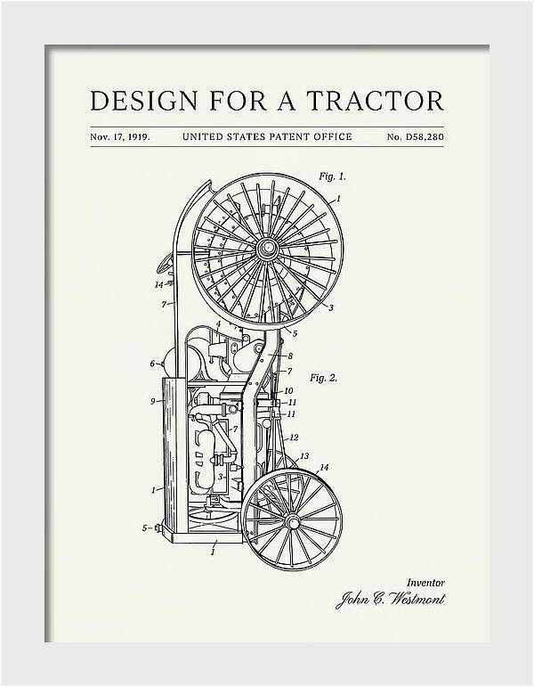 Tractor Minimalist Patent Usd58280s