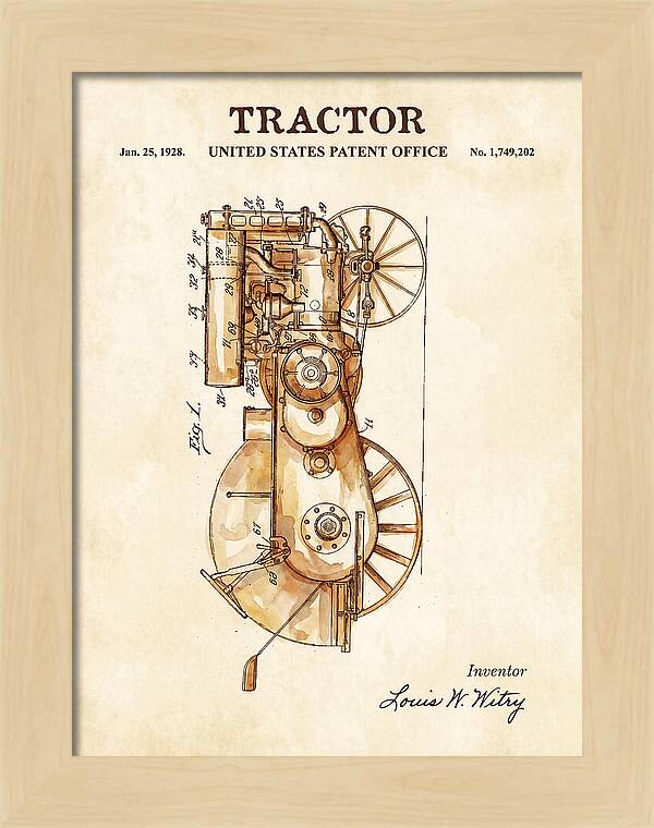 Tractor Watercolor Patent Us1749202