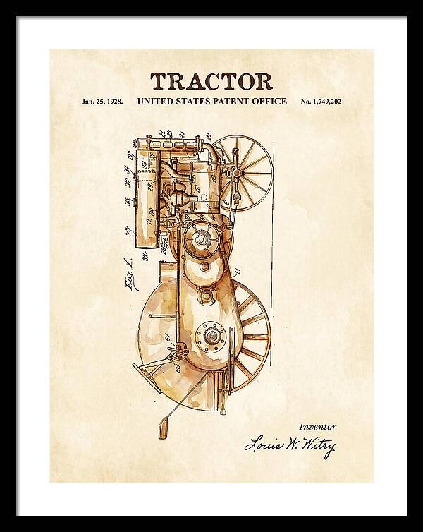 Tractor Watercolor Patent Us1749202
