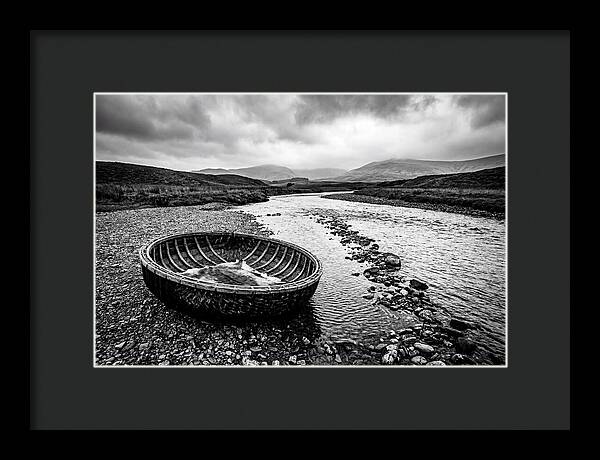 Traditional Coracle On Welsh River