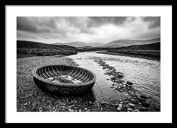 Traditional Coracle On Welsh River