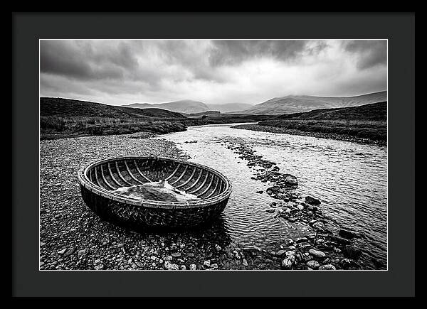 Traditional Coracle On Welsh River