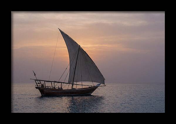 Traditional Dhow Sailing At Sunset
