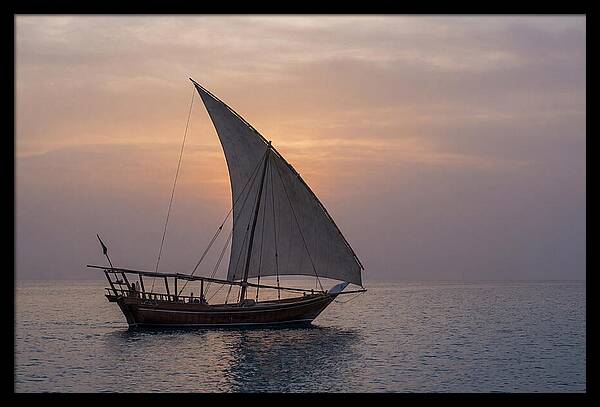 Traditional Dhow Sailing At Sunset