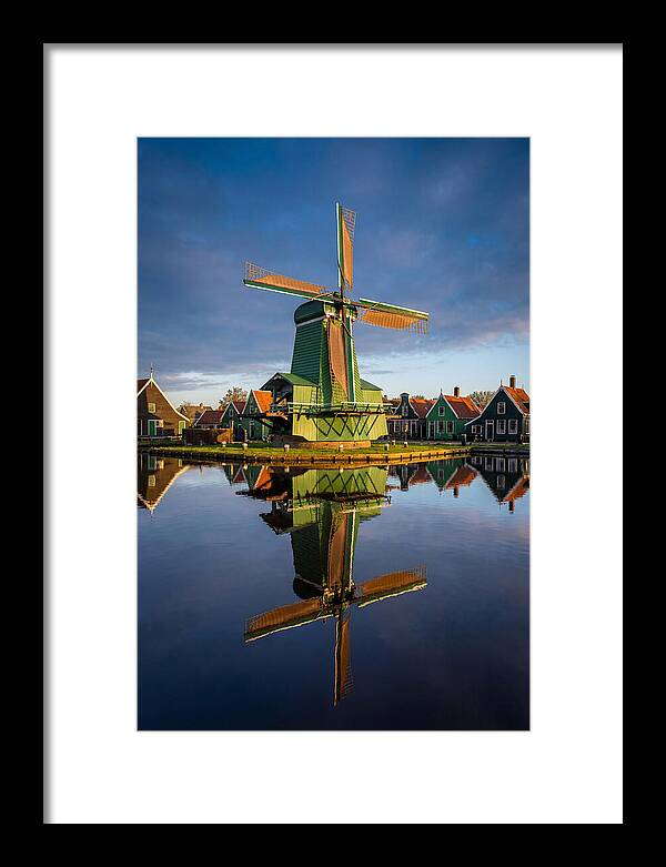 Traditional Dutch Windmill Reflection