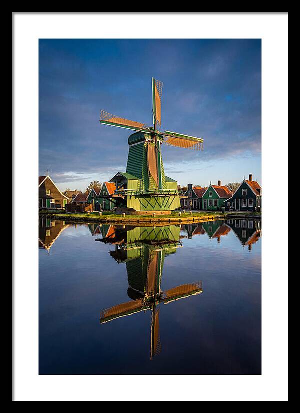 Traditional Dutch Windmill Reflection