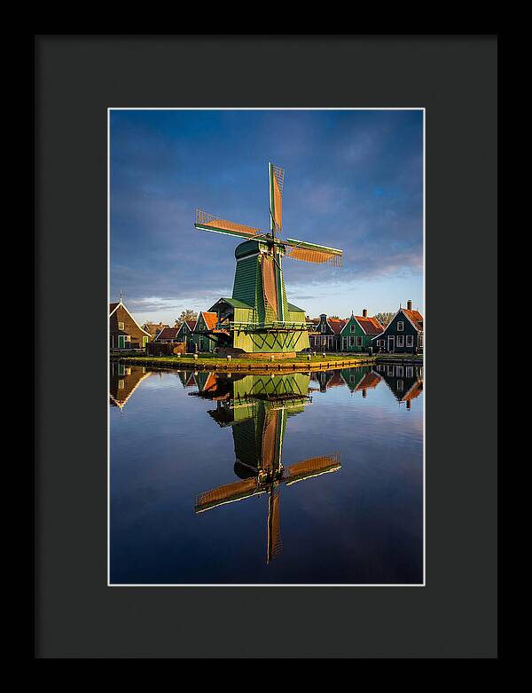 Traditional Dutch Windmill Reflection