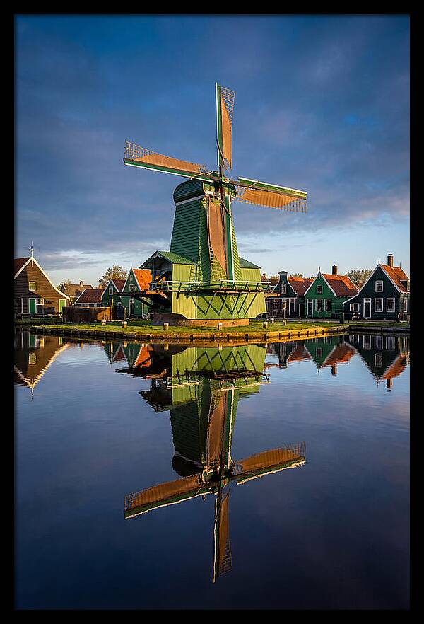 Traditional Dutch Windmill Reflection