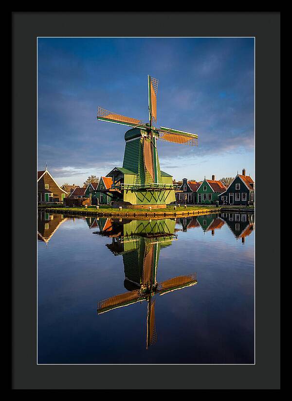 Traditional Dutch Windmill Reflection