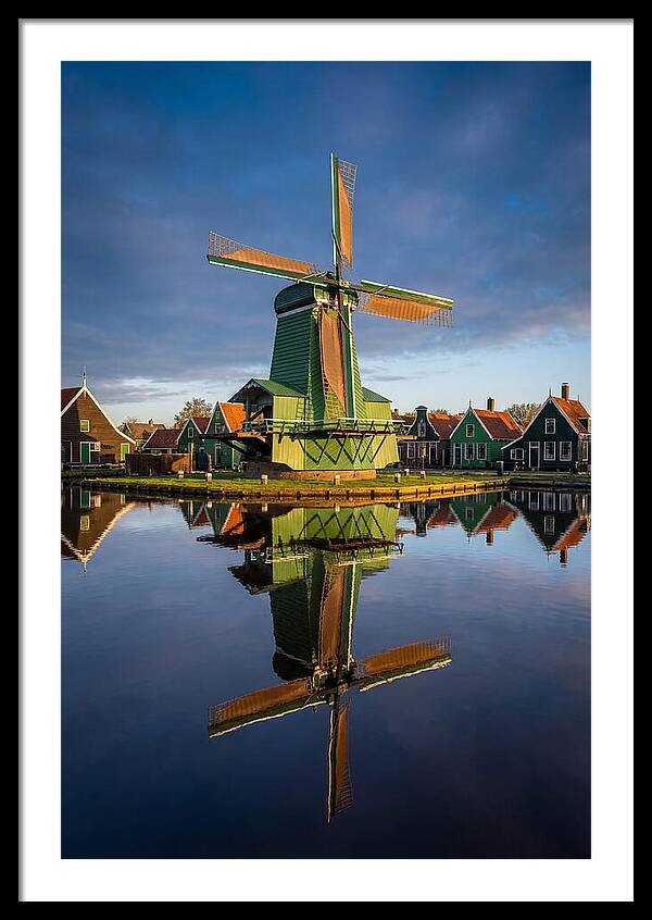 Traditional Dutch Windmill Reflection