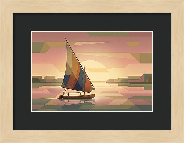Traditional Felucca Sailboat At Sunset