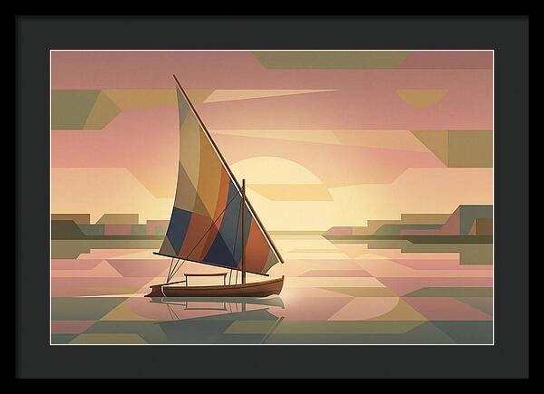 Traditional Felucca Sailboat At Sunset