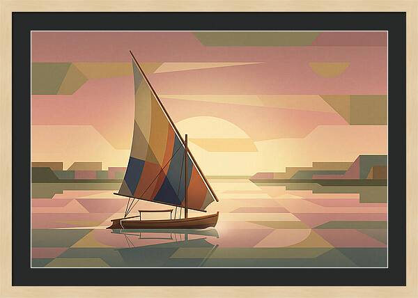 Traditional Felucca Sailboat At Sunset