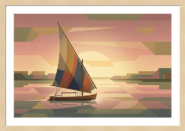 Traditional Felucca Sailboat At Sunset