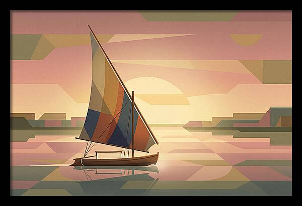 Traditional Felucca Sailboat At Sunset