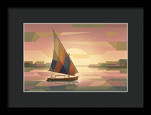 Traditional Felucca Sailboat At Sunset