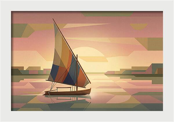 Traditional Felucca Sailboat At Sunset