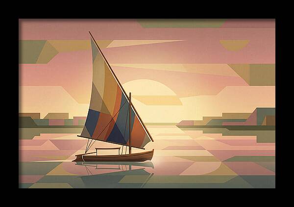 Traditional Felucca Sailboat At Sunset