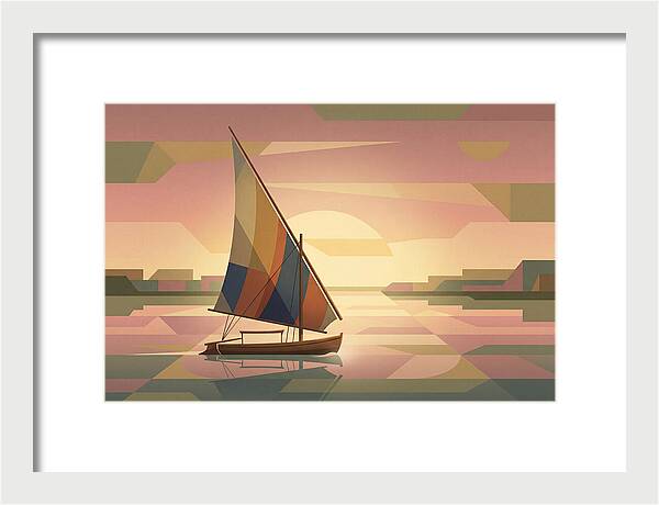 Traditional Felucca Sailboat At Sunset
