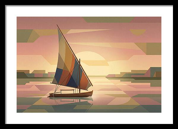 Traditional Felucca Sailboat At Sunset