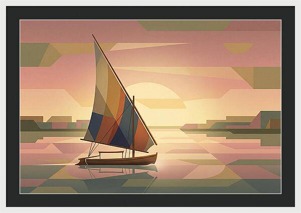 Traditional Felucca Sailboat At Sunset