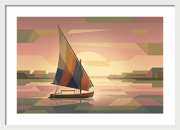 Traditional Felucca Sailboat At Sunset