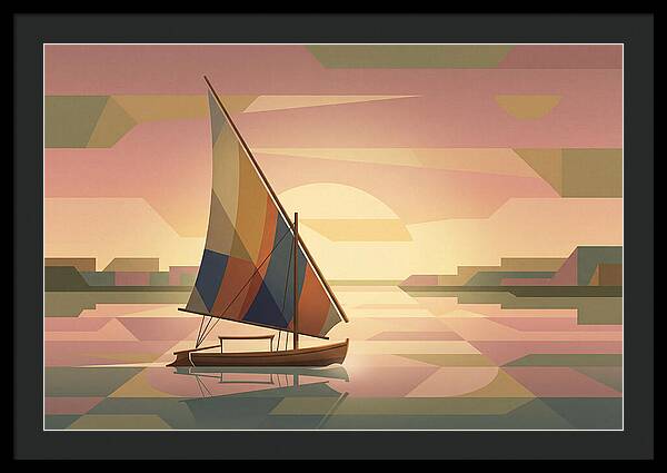 Traditional Felucca Sailboat At Sunset
