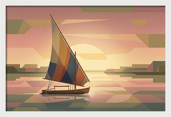 Traditional Felucca Sailboat At Sunset