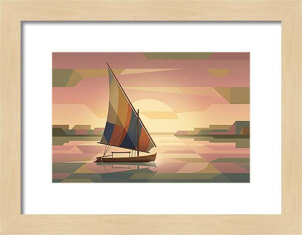 Traditional Felucca Sailboat At Sunset