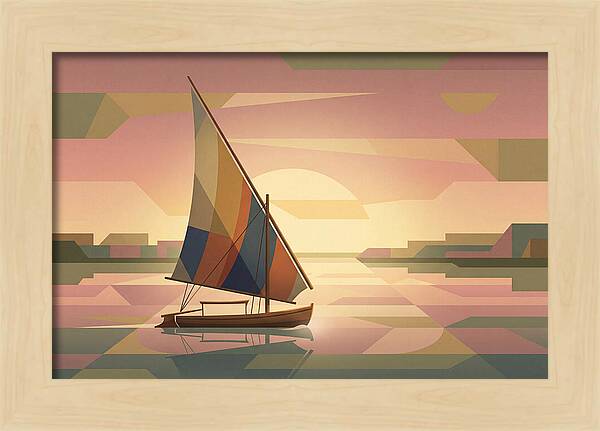 Traditional Felucca Sailboat At Sunset