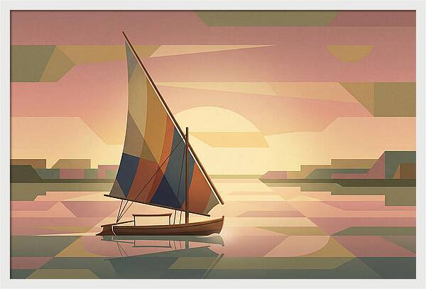 Traditional Felucca Sailboat At Sunset