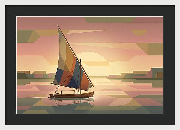 Traditional Felucca Sailboat At Sunset