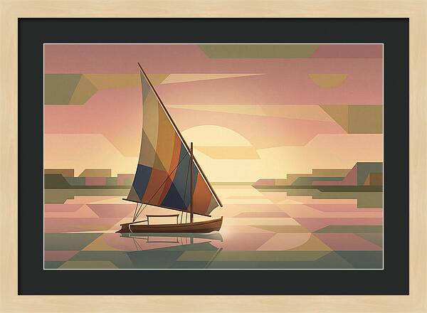 Traditional Felucca Sailboat At Sunset