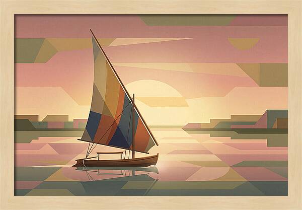 Traditional Felucca Sailboat At Sunset