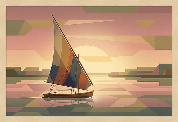 Traditional Felucca Sailboat At Sunset
