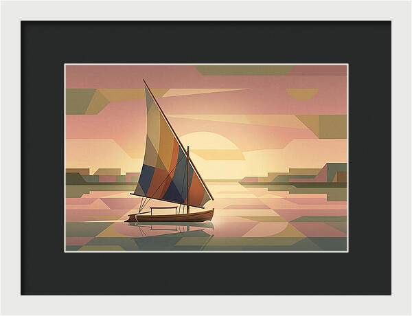 Traditional Felucca Sailboat At Sunset