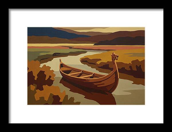 Traditional Longboat On Serene Waters