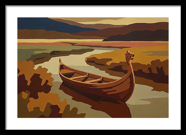 Traditional Longboat On Serene Waters