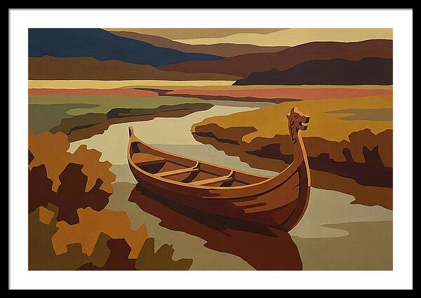 Traditional Longboat On Serene Waters