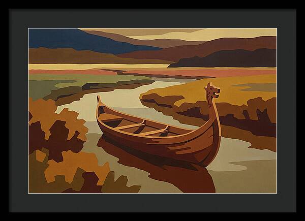 Traditional Longboat On Serene Waters