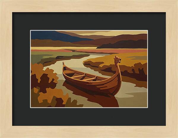 Traditional Longboat On Serene Waters