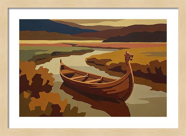 Traditional Longboat On Serene Waters