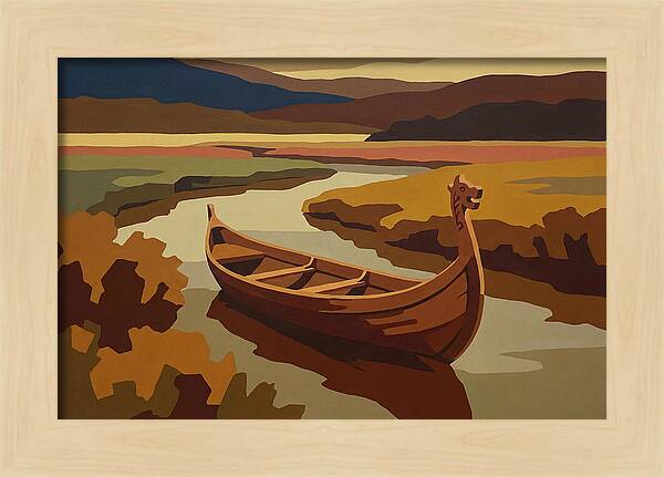 Traditional Longboat On Serene Waters