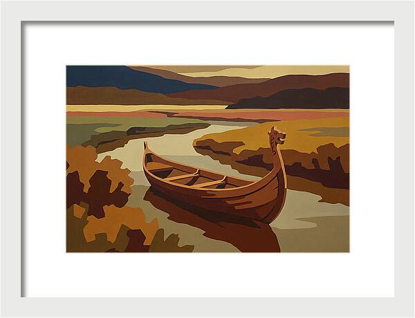 Traditional Longboat On Serene Waters